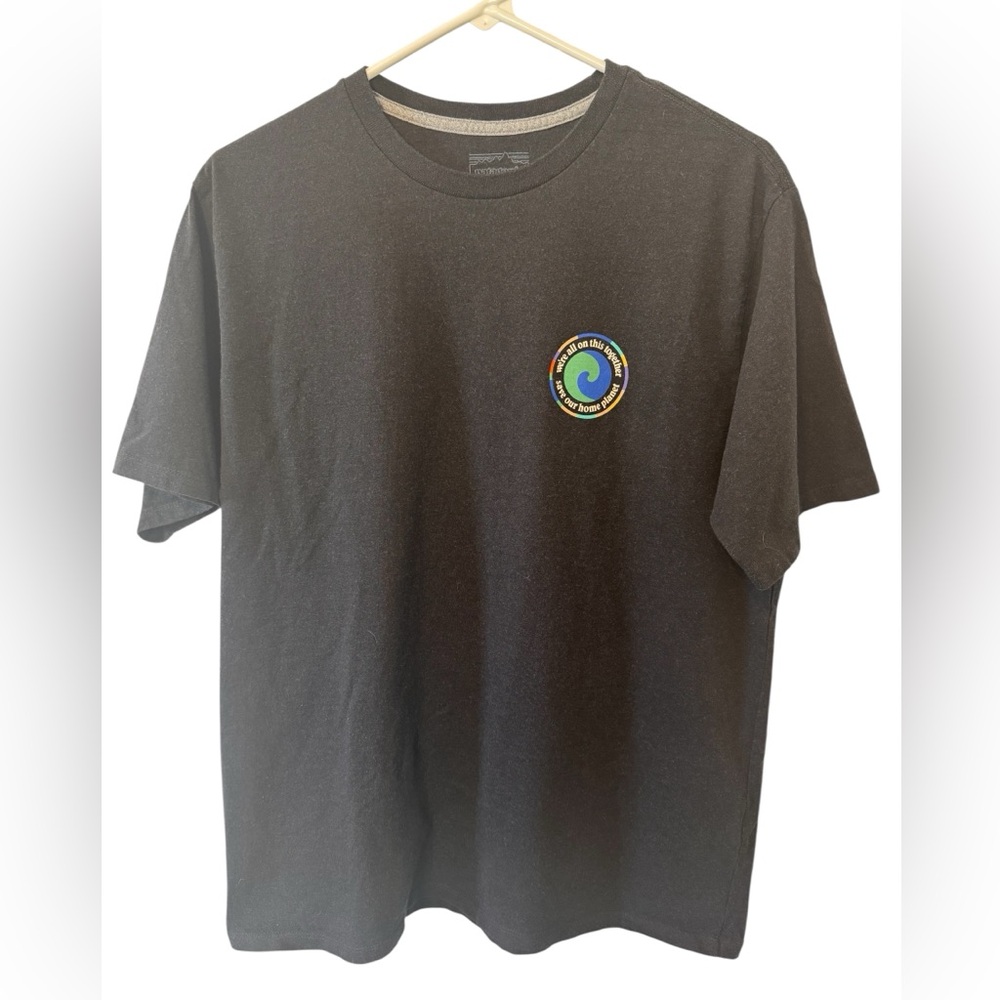 Mens Patagonia Black Graphic Mountain Short Sleeve T-Shirt Size Medium